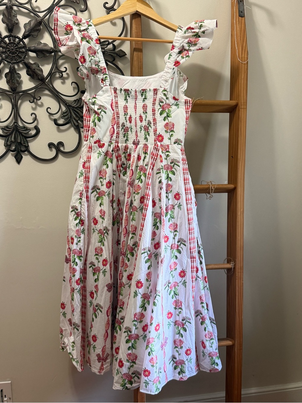 Hill House White Dress with Pink Floral Print - Picture 4 of 5